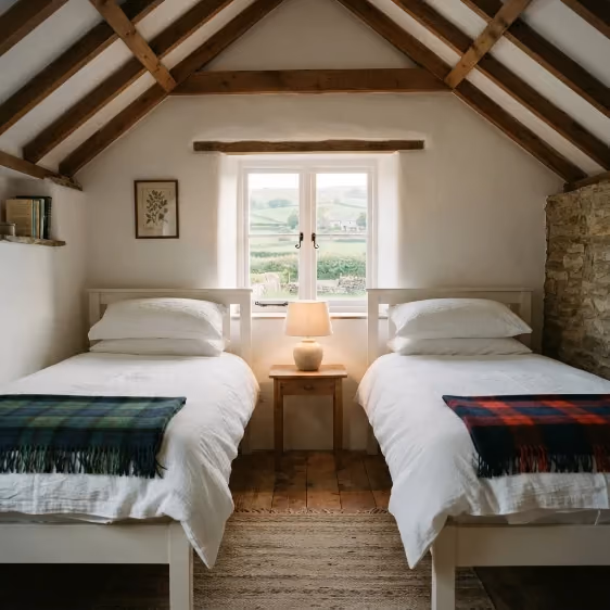 The twin bedroom at the far gable