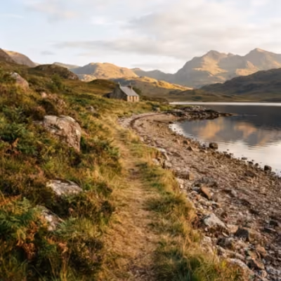 The shore path up to the bothy